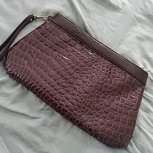 Express Faux crocodile clutch